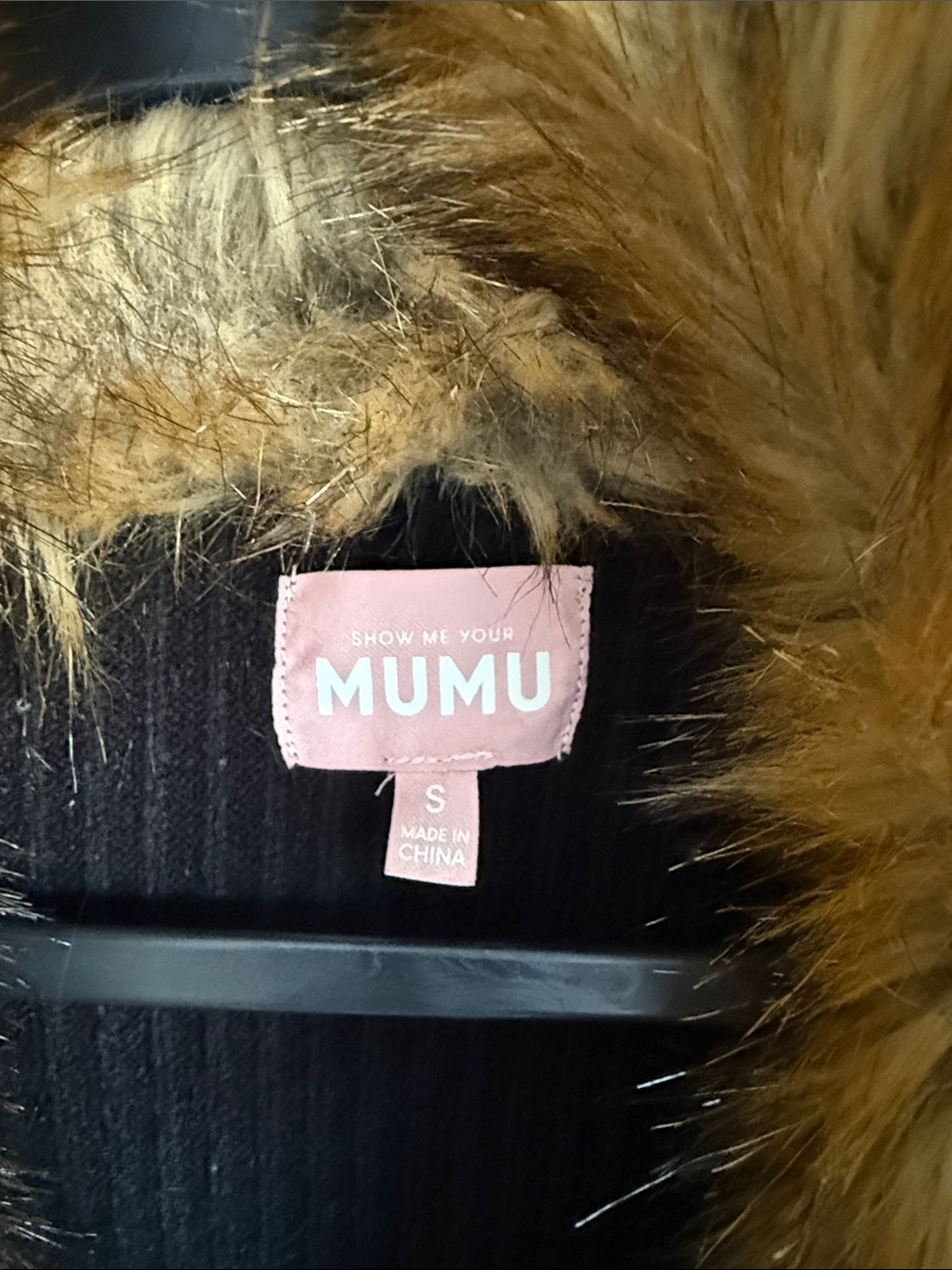 Show Me Your Mumu Black Sweater with Faux Fur Trim - Picture 4 of 4